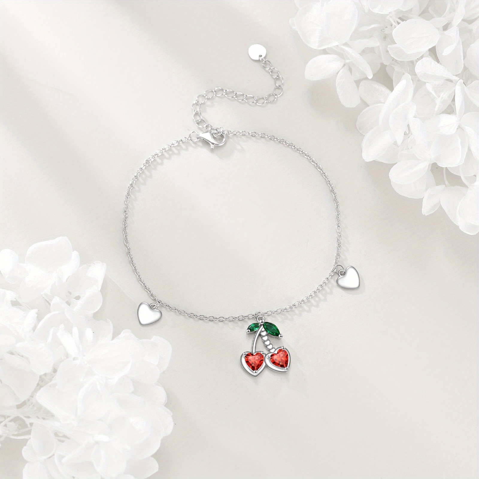 Cherry Bracelet 925 Sterling Silver Link Bracelet for Women